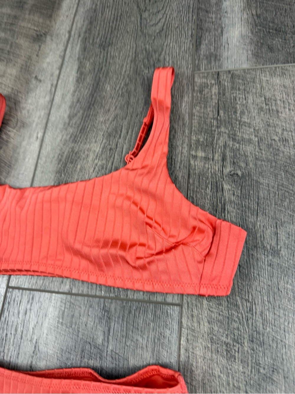 Aerie Coral Ribbed Bikini Set - Picture 5 of 10